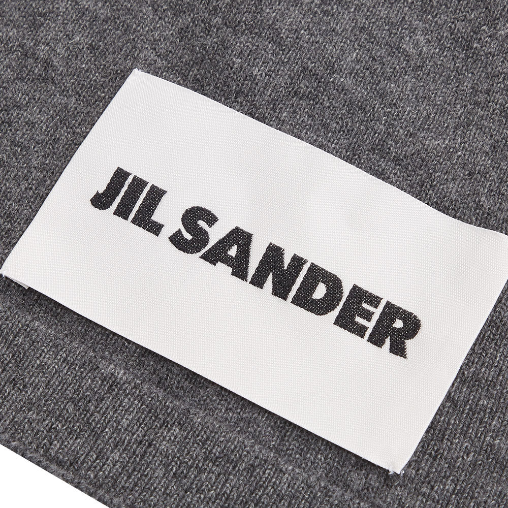 jilsander多色logo贴布装饰纯色男女女同针织围巾