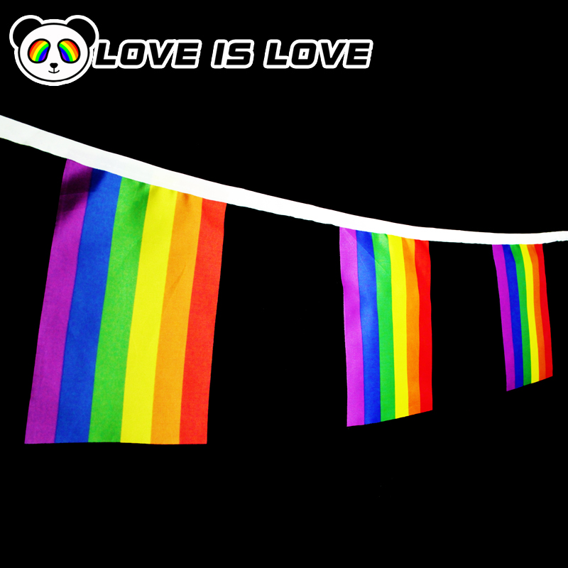 loveislove六色彩虹彩虹旗旗帜lgbt应援骄傲gay同志旗帜