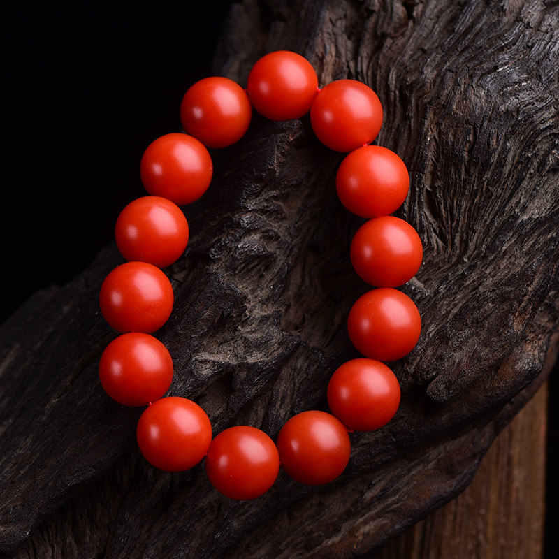 保山满肉柿子南红玛瑙手链天然瓦西锦红手磨砂diy配件