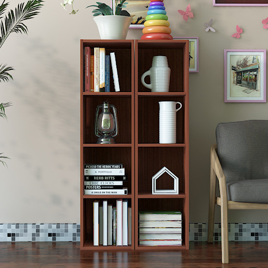 简易书柜书架简约现代学生小木格柜子自合组合储物柜收纳置物层架