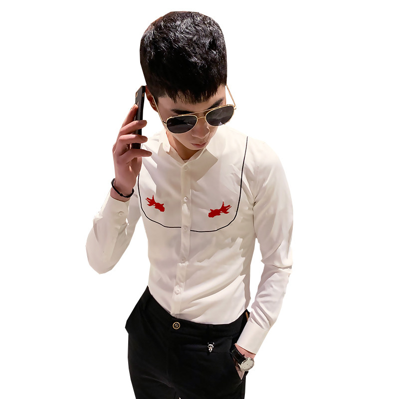 2019男模夜场社会小伙短袖上衣服装帅气个性衬衫