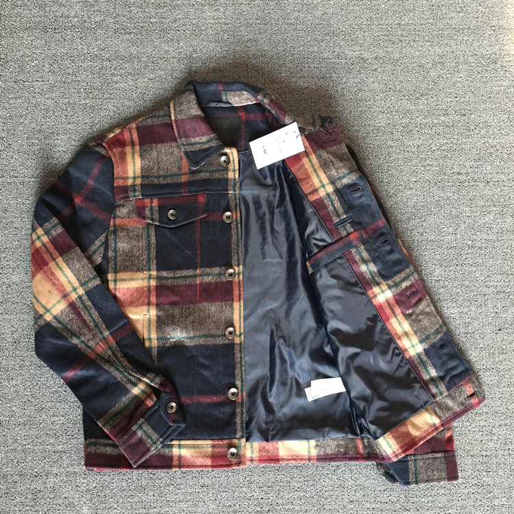 西班牙za 原正 男士 羊毛混纺毛呢夹克 经典格纹休闲格子外套衬衣