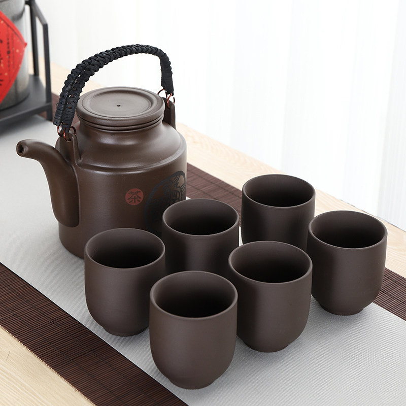 茶具大容量紫砂壶套装功夫功夫茶紫砂1壶46杯洋桶壶功夫茶具