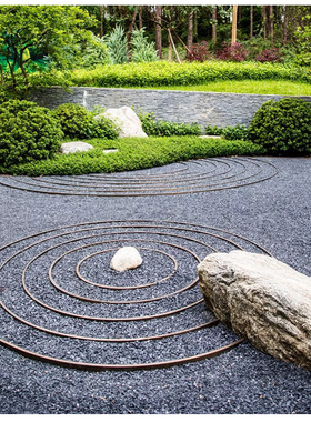 灰色小石子碎石日式枯山水园铺路石