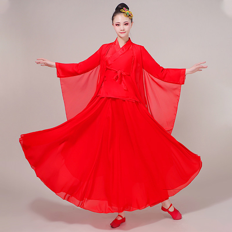 古典演出服飘逸中国国风仙女薄纱古装汉服成人民族服装