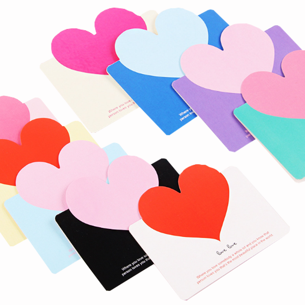 韩国创意贺卡生日祝福卡片情人节留言寄语教师节心形贺卡
