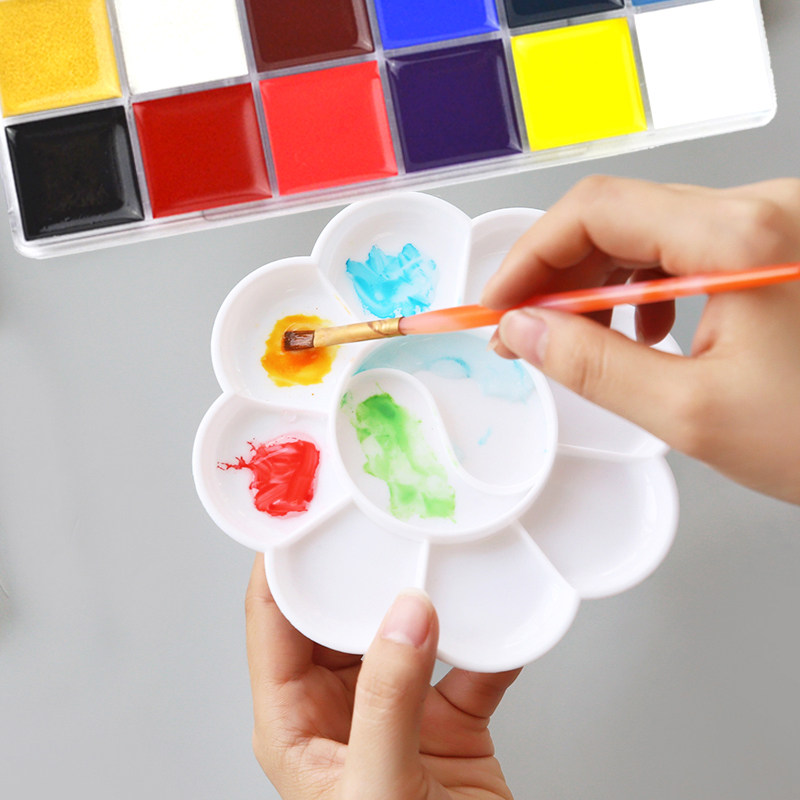 10格调色盘人体彩绘油彩水粉水彩油画丙烯颜料调色调色盘