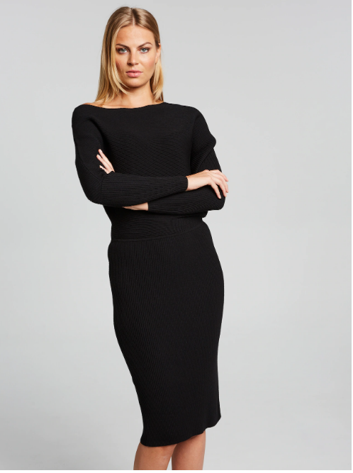 香港代karen millen/凯伦·米莲 女装20春不规则长裙针织连衣裙