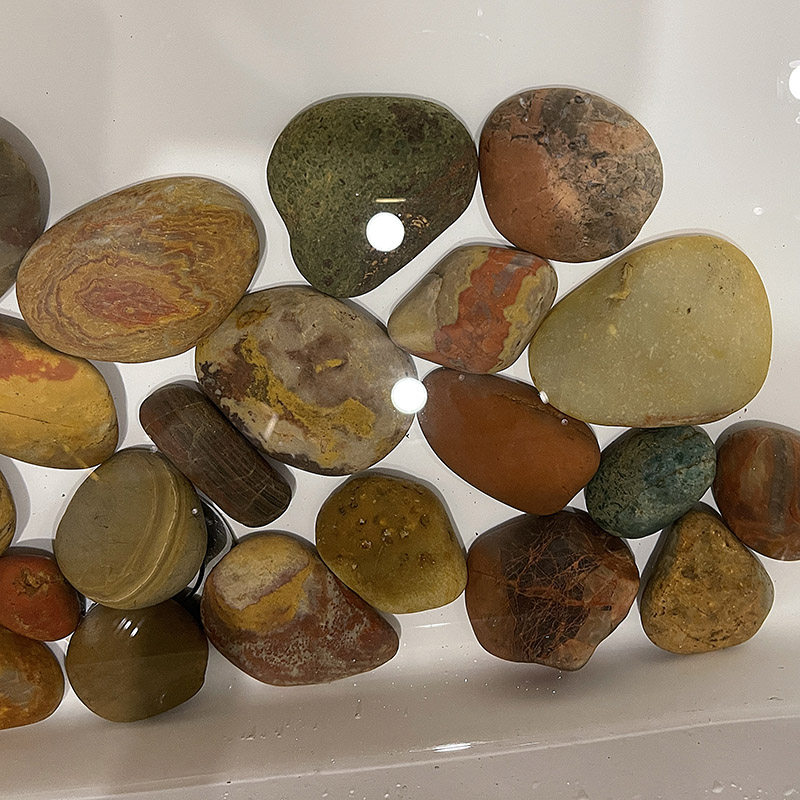 南京雨花石鹅卵石石头铺地天然清仓鱼缸造景彩色其它园艺用品