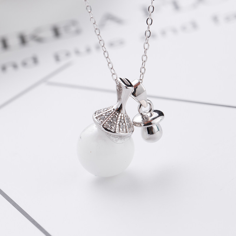 胎毛母乳吊坠发饰品纪念品婴儿项链纯银胎毛挂坠