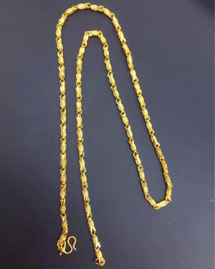 铜镀24k小鱼儿项链时尚韩版黄铜镀金黄金越南项链