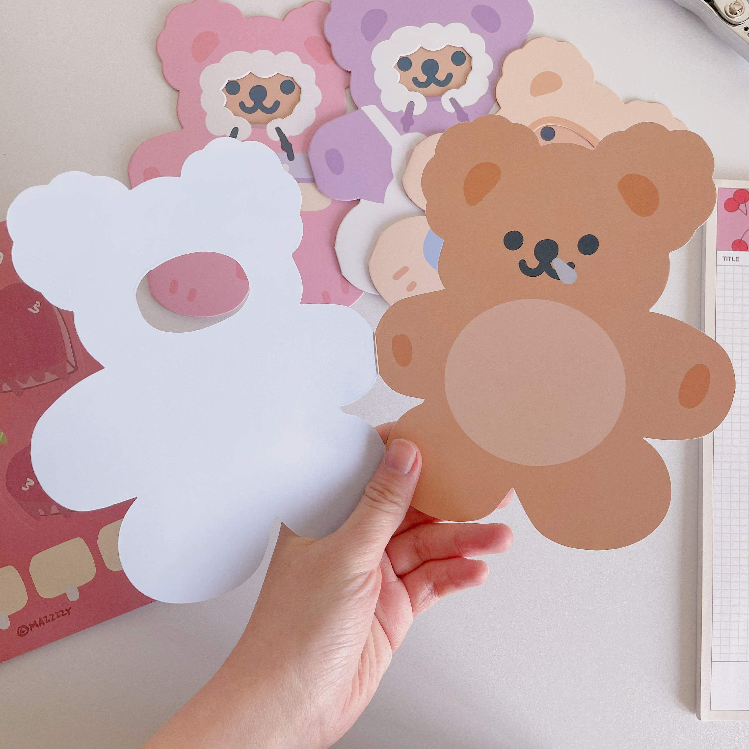 橘子商店卫衣戴帽小熊贺卡立体创意ins可爱贺卡