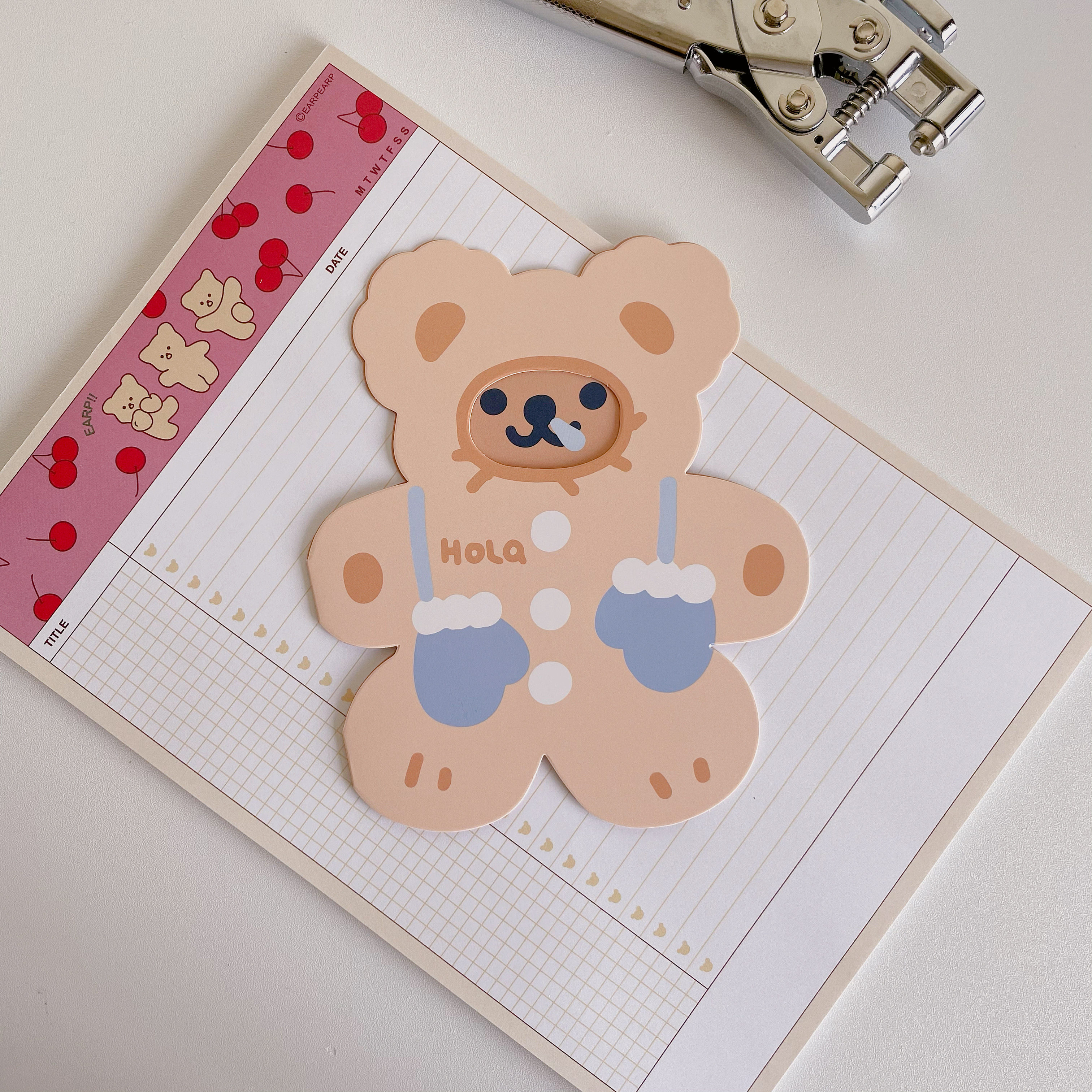 橘子商店卫衣戴帽小熊贺卡立体创意ins可爱贺卡