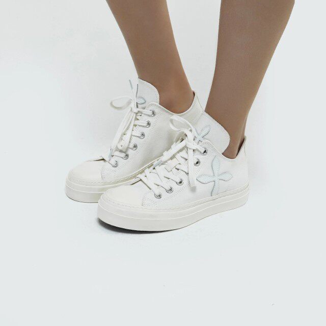 smfk官方直邮十字花白白色流浪球鞋滑板运动鞋鞋带