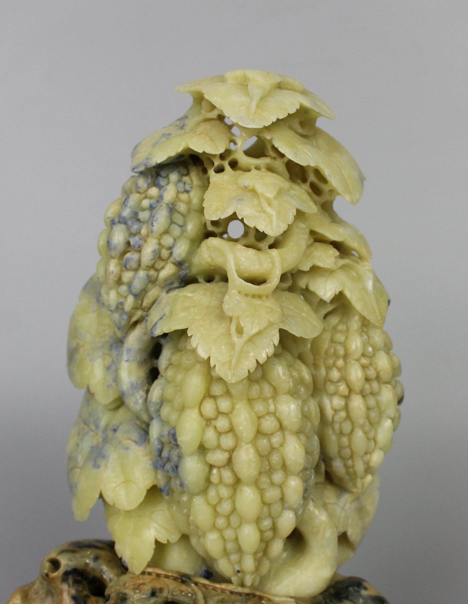 青田石雕摆件苦瓜尽甘果实蓝花钉纯精美天然手工石雕