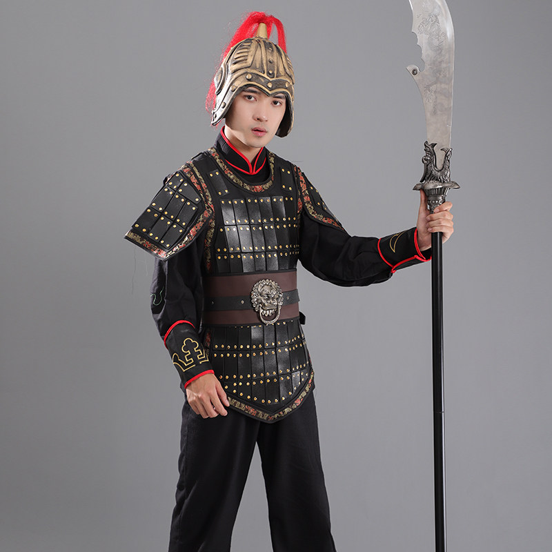 影视士兵盔甲剧组群演小兵铠甲士兵服古代武士战袍将军古装演出服