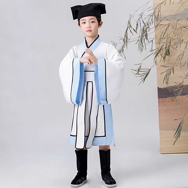 珂卡蝶儿童汉服书生服孔子服传统服饰儒学书童服小学生演出服古装