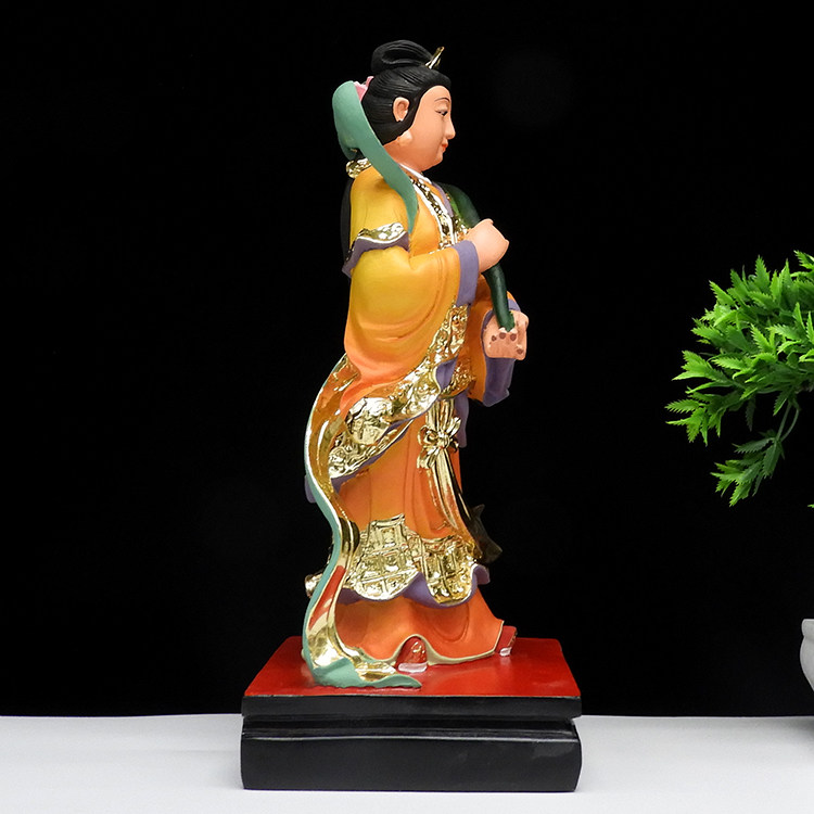 神像仙姑16寸供奉莲花仙子八仙过海彩绘树脂摆件摆件