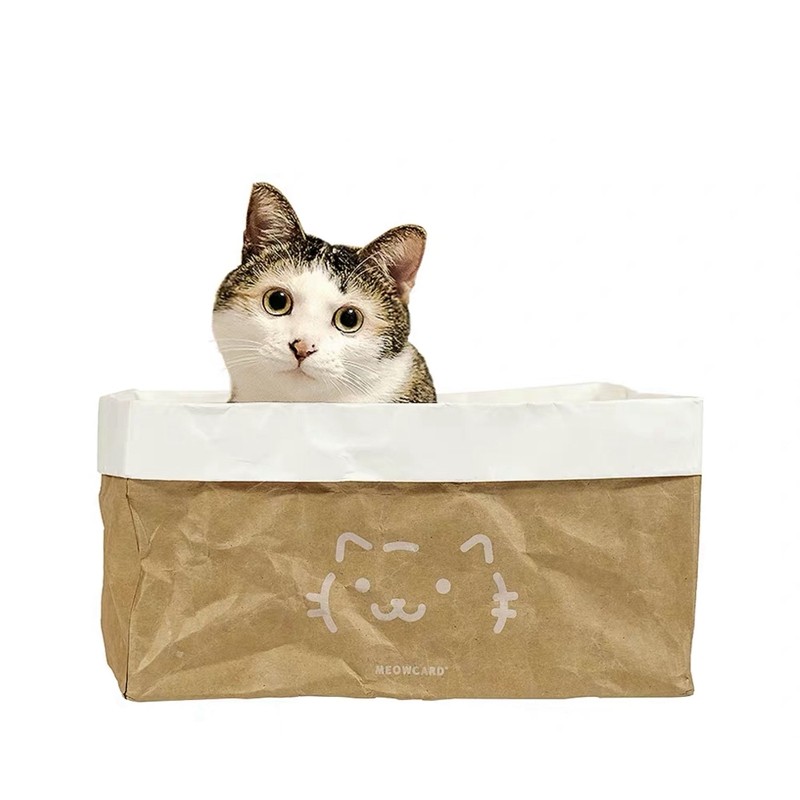 猫咪薄荷士多专属纸袋猫卡猫窝躲藏游戏收纳狗窝