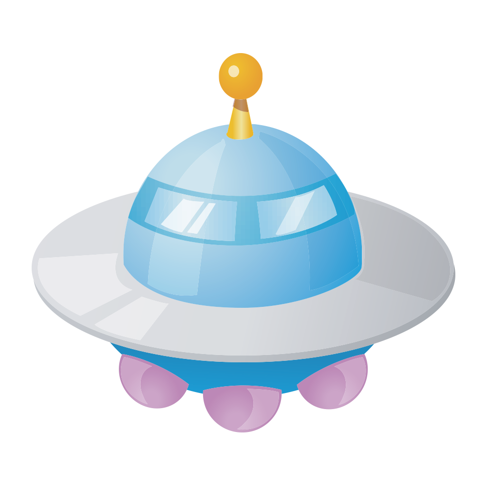 可爱卡通ufo手绘飞碟外星飞船不明飞行物科技海报设计png免扣素材