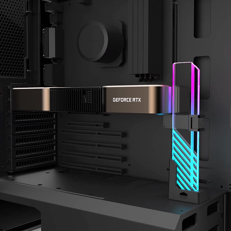 显卡支架酷冷至尊炫晶argb电脑钢化玻璃材质支撑撑架其它电脑周边