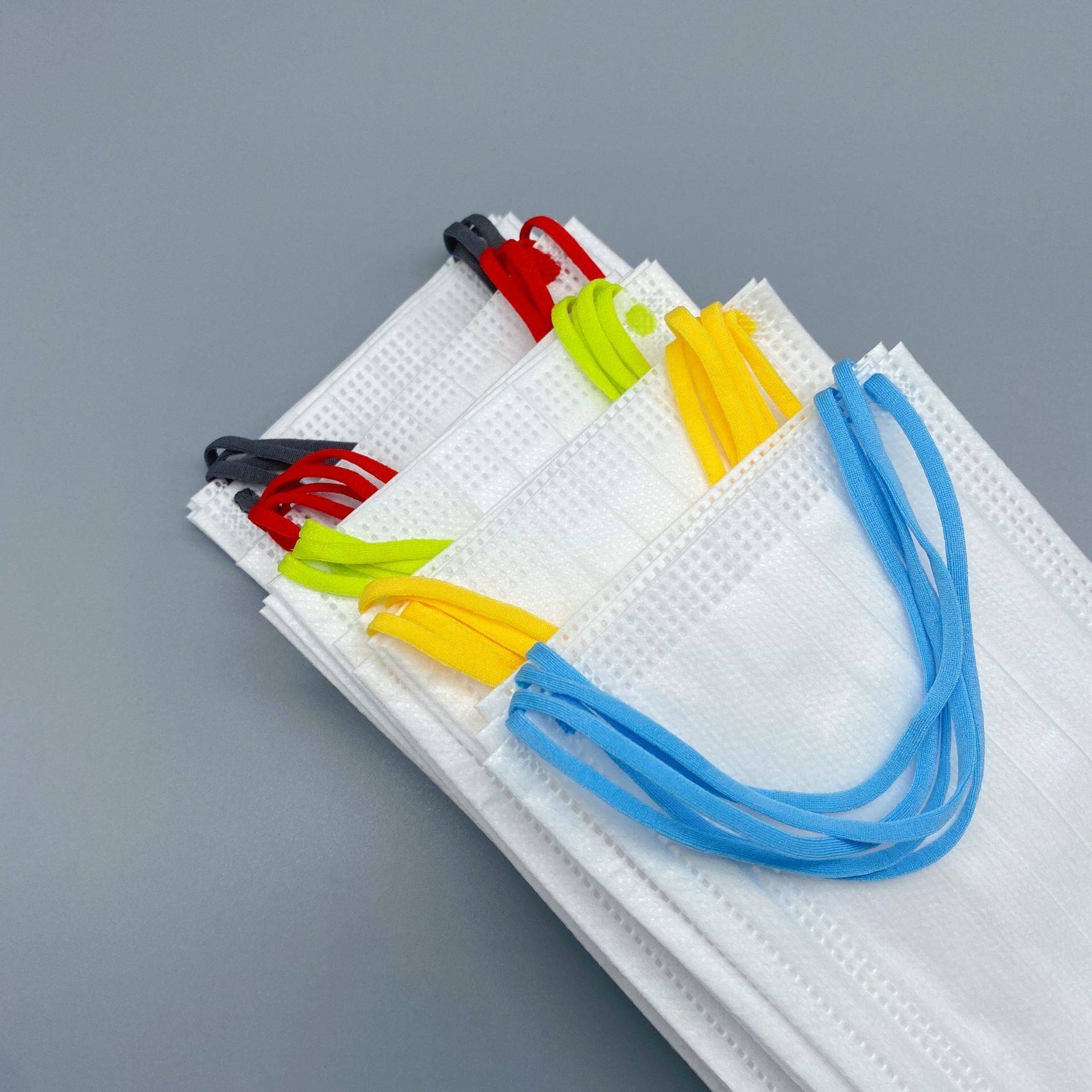 白色口罩男潮个性彩绳耳带一次性三层防护ins口罩