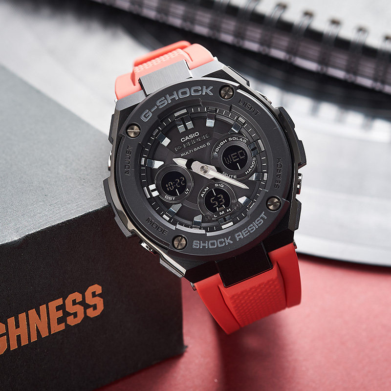 卡西欧gstw300运动防水男士手表男表太阳能电波石英表日韩腕表