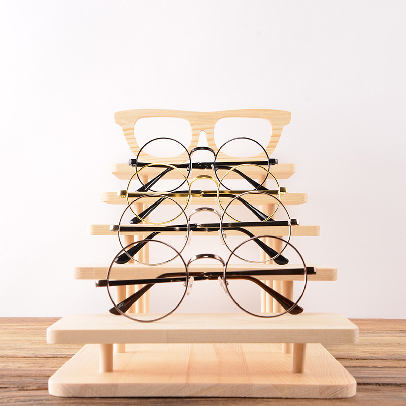眼镜实木展示架货架陈列装饰道具墨镜太阳镜原木眼镜货架