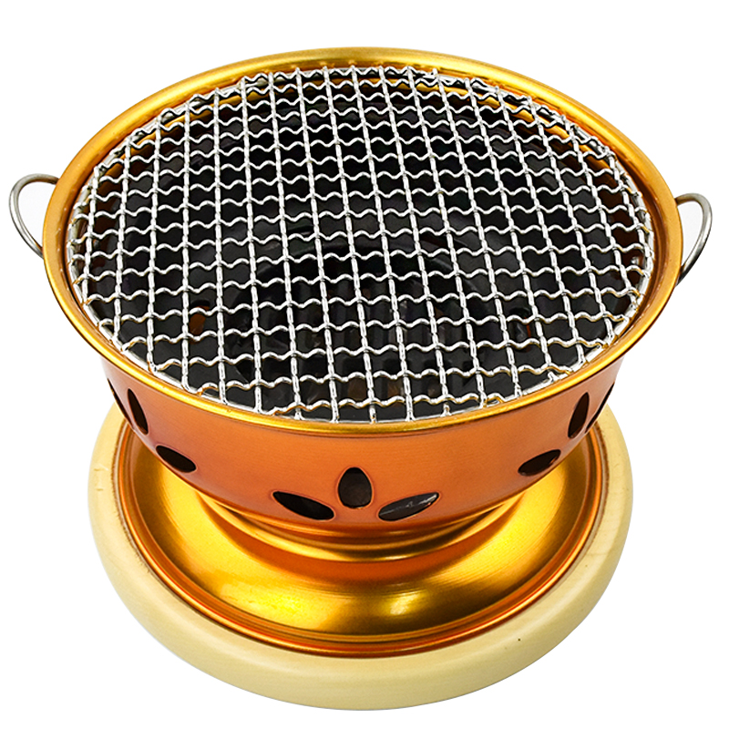 日式烧肉炉台台上型日本烤肉肉店金色木炭烧烤烧烤炉