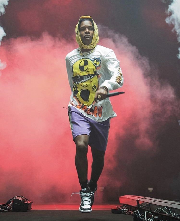 现货asaprockytesting巴黎限定面罩长袖tee奶罩t恤