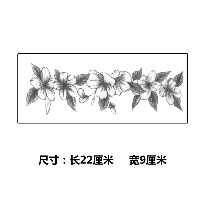 花腿纹身贴女大腿缠绕花环防水仿真纹身贴小清新持久性感贴纸