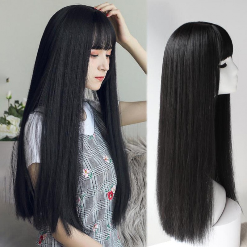 网红同款假发长直空气刘海黑色学生软妹自然刘海片