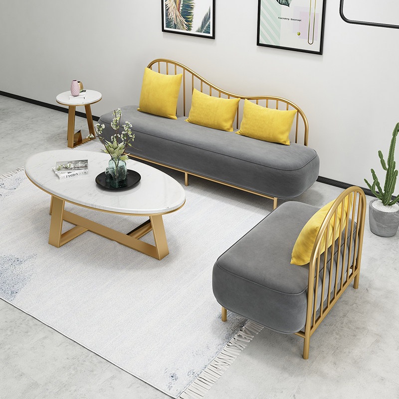 店铺用休息区北欧美发店简约现代服装店网红小沙发_双氙车灯改装网