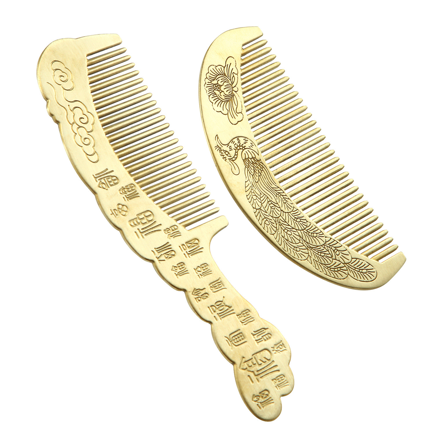 纯手工黄铜梳子精美铜梳个人清洁洗漱护理静电梳旅游收藏礼品梳