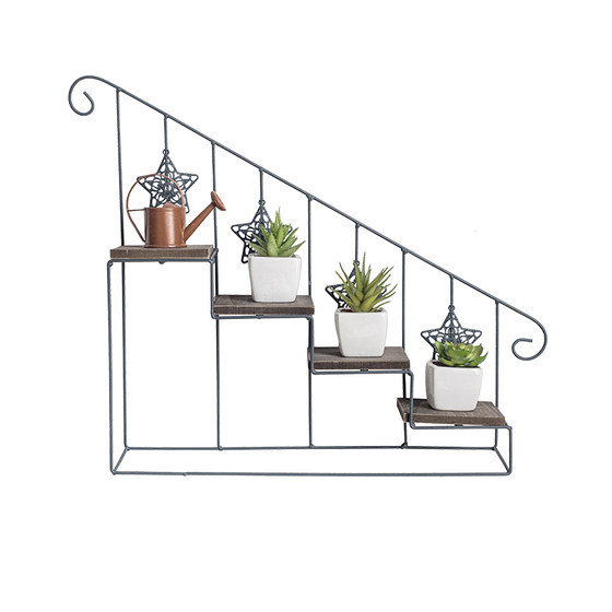 European Style Retro Simple Iron Stair Shaped Flower Rack Wall Small Potted Ornament Shelf Potted Plant Shelf European Style Retro Simple Iron Stair Shaped Flower Rack Wall Small Potted Ornament Shelf Potted Plant Shelf