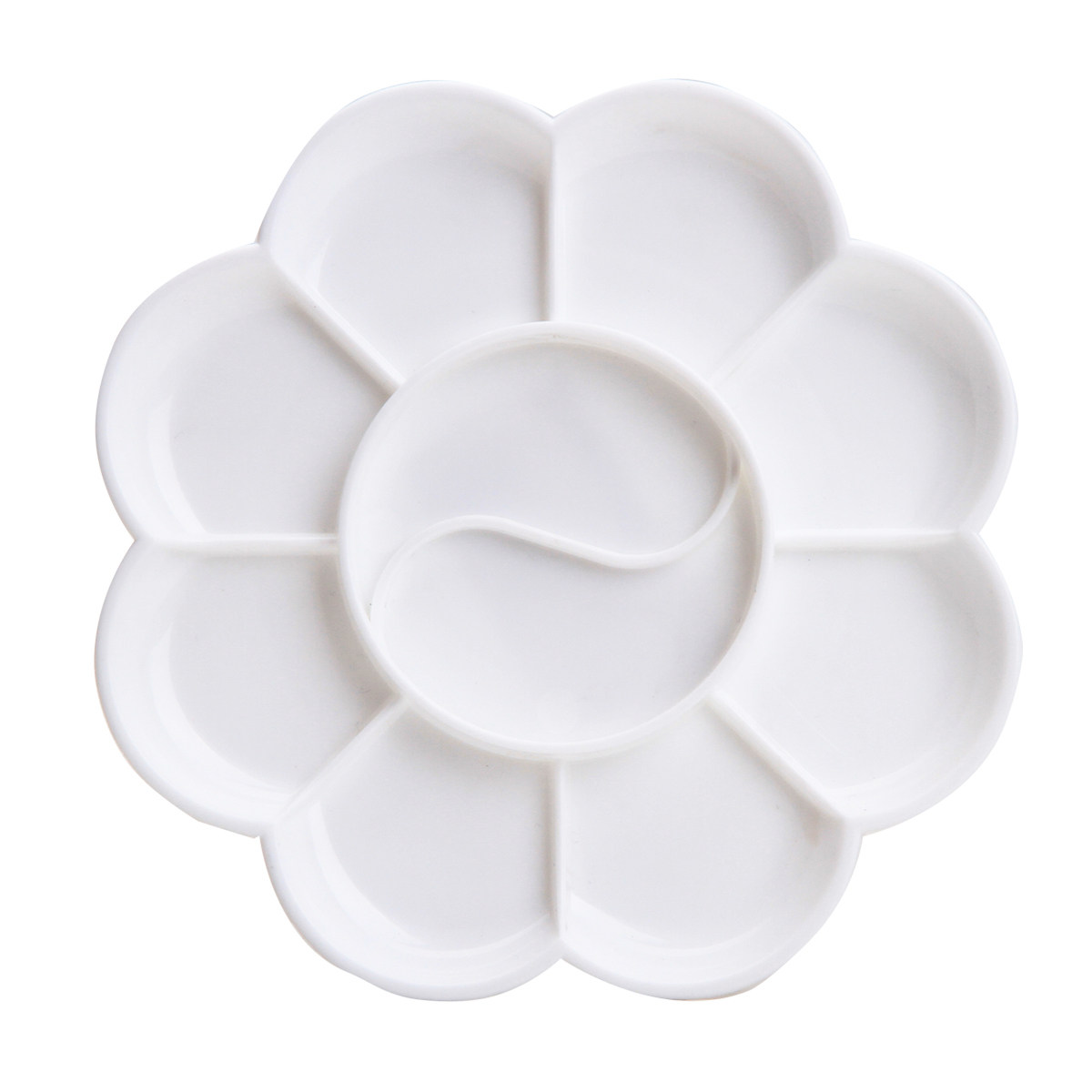 得力9402 调色碟10格绘图 国画颜料调色盘 梅花调色板 颜料调色盒