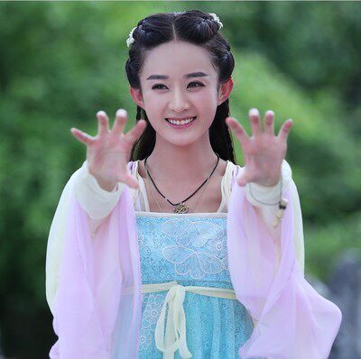 2017古装儿童贵妃花千骨服装赵丽颖白子演出服仙女中秋同款武媚娘