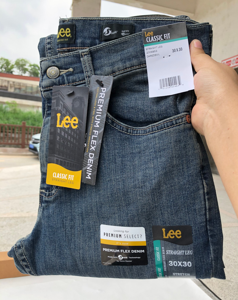 美国正品Lee premium flex薄款经典直筒牛仔裤男中腰微弹2006853