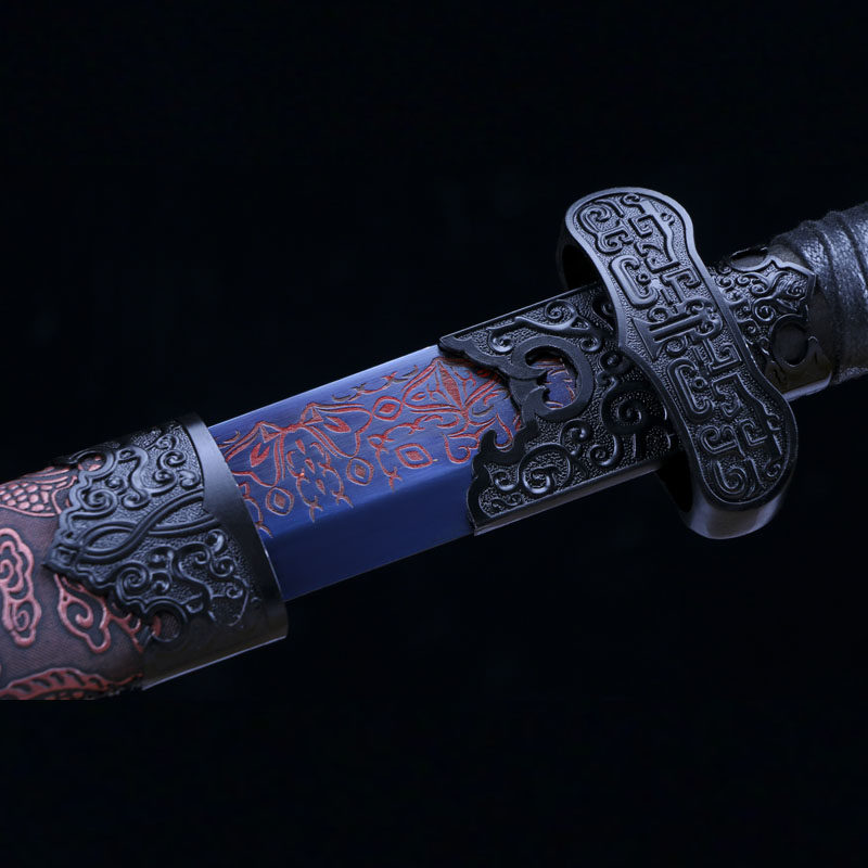 盗墓笔记张起灵锰钢黑金刀剑户外车载防身赤血刀剑