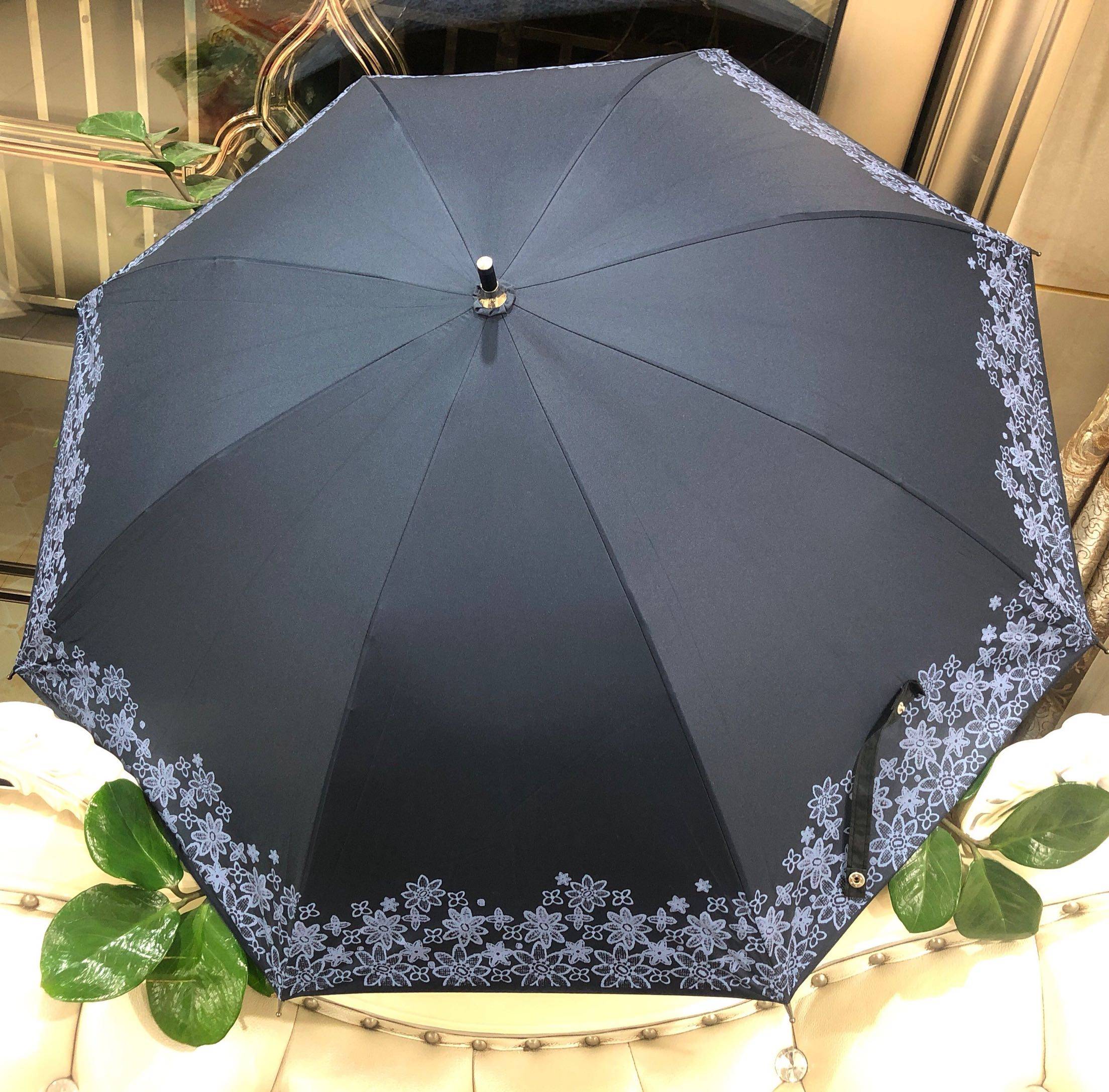 日本自动防风长伞直柄伞木柄长柄遮阳弯勾文艺伞