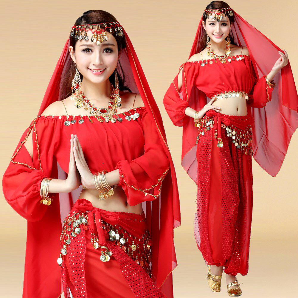 印度舞蹈服装成人女装演出服肚皮套装表演天竺民族服装