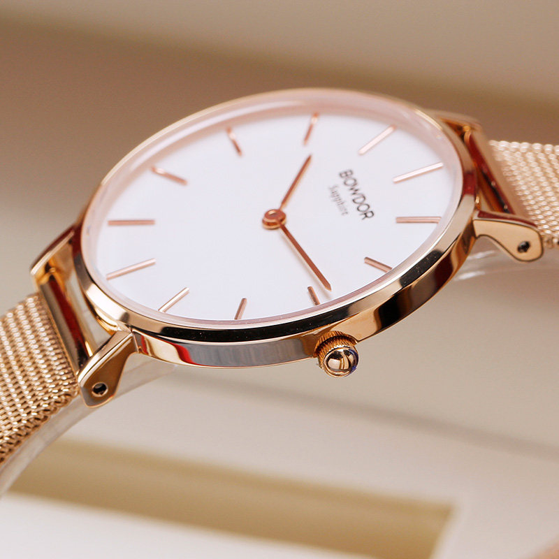 手表宝舵正品2021时尚新款简约女士超薄钢带国产腕表