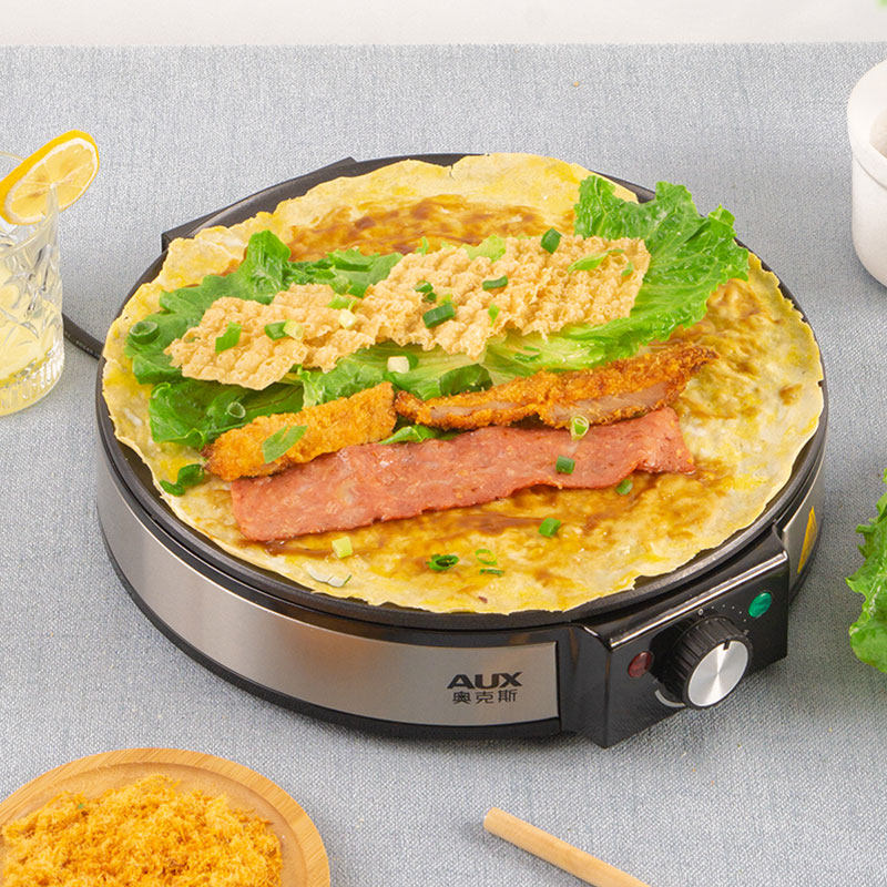 奥克斯煎饼机家用小型杂粮煎饼果子机烙烤不粘烤盘电饼铛