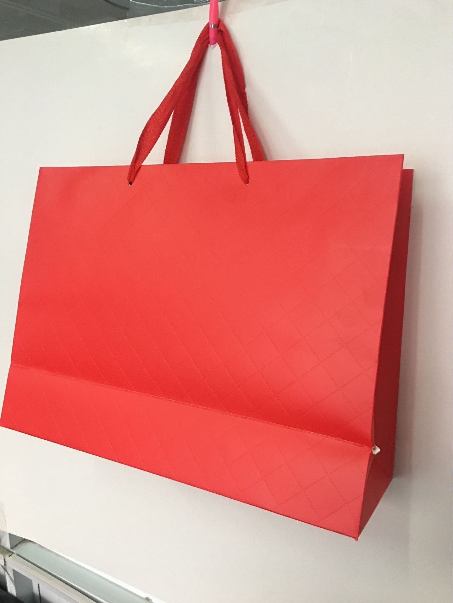 送礼送酒送东西现货27*18*8cm红色高档白卡纸袋 烫金精品包装袋
