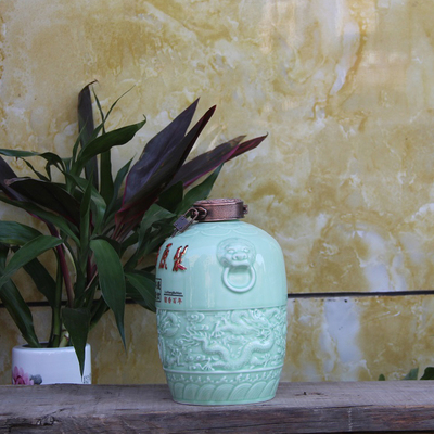 景德镇五斤装密封陶瓷酒瓶5斤酒坛酒罐家用酒壶送礼带盒配带锁扣