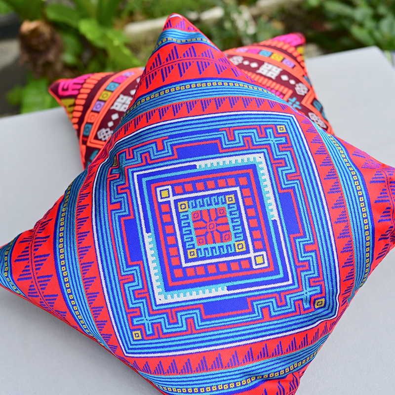 壮族民族元素壮锦装饰抱枕民宿酒店车载靠垫壮锦