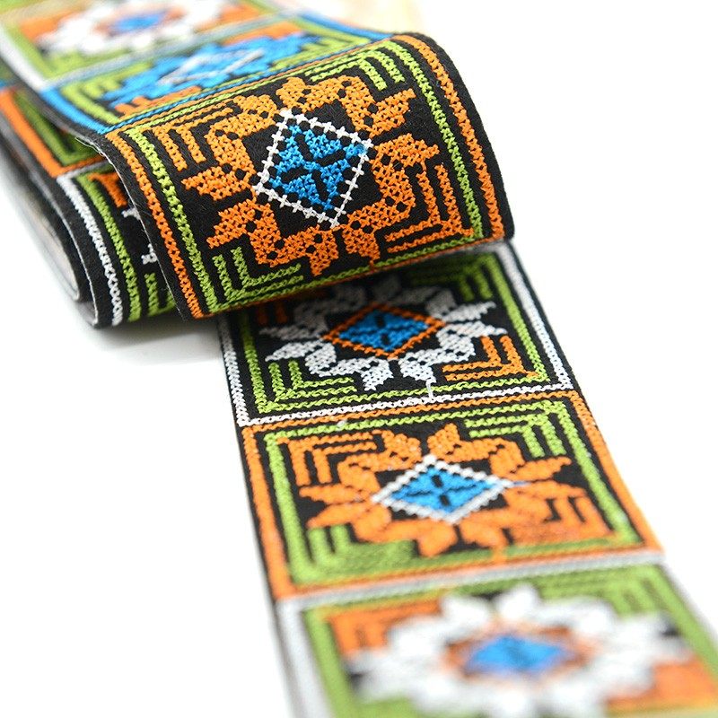 苗族特色十字绣花边5cm手工苗绣织带民族表演苗族挑花