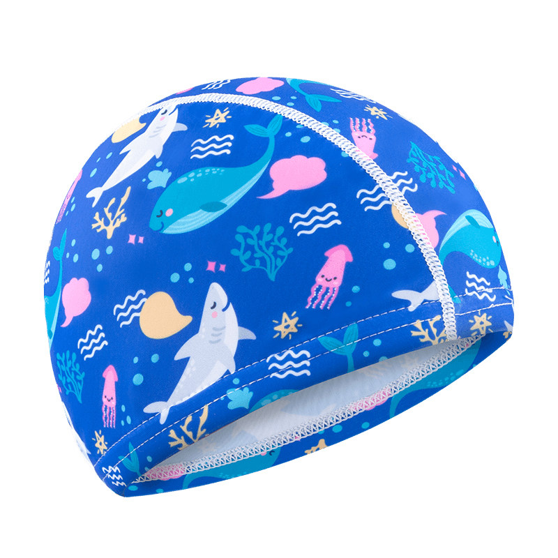 儿童游泳帽可爱时尚运动不防防水防水布布料泳帽男女泳帽