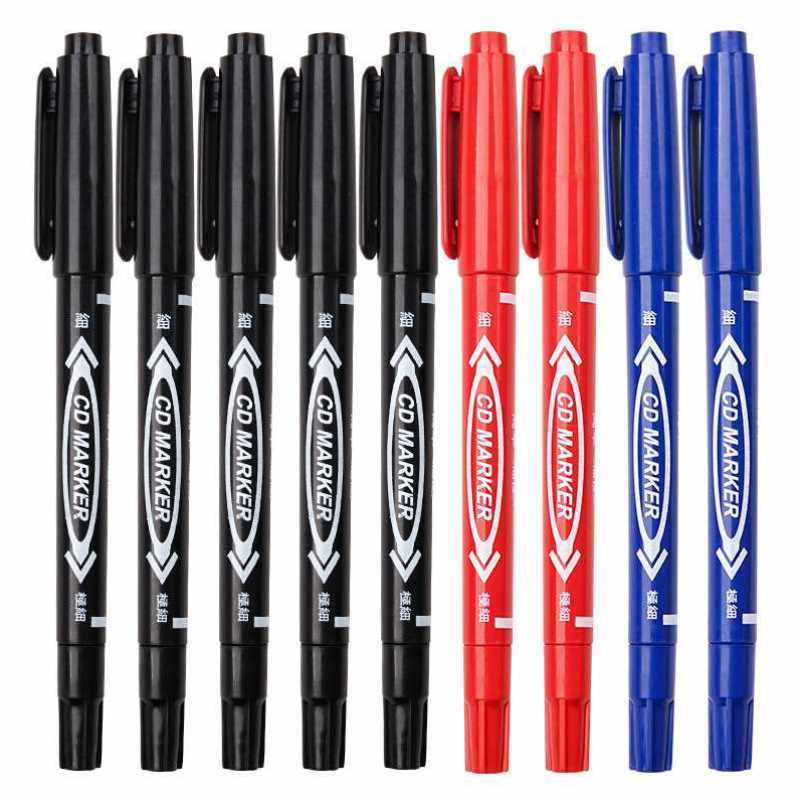 200支勾线笔记号黑色油性儿童绘画双头马克笔细头记号笔