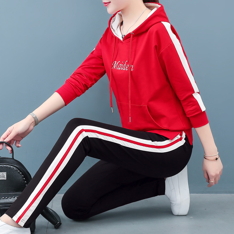 休闲休闲运动运动服套装2021春秋秋季新款女装韩版休闲运动套装